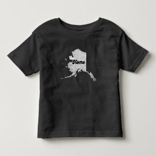 Camiseta Infantil Mapa inicial do Orgulhoso Alask State Outline Roky