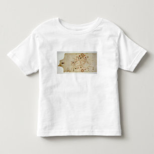 Camiseta Infantil Mapa náutico diminuto do Mediterranea central
