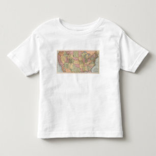 Camiseta Infantil Mapa novo da estrada de ferro dos Estados Unidos