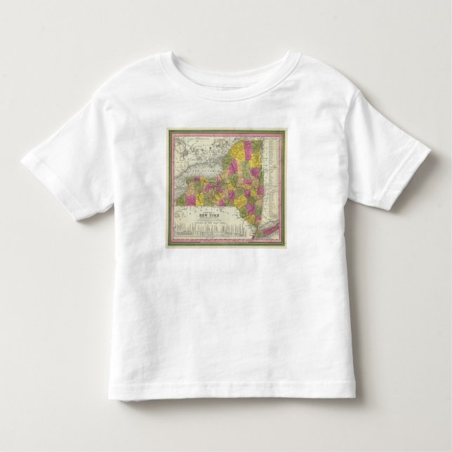 Camiseta Infantil Mapa novo de New York 2 (Frente)