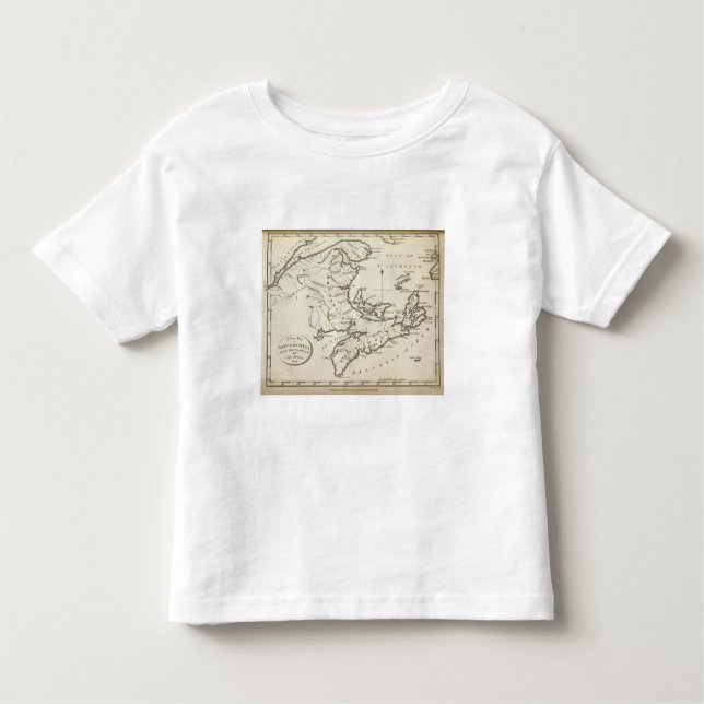 Camiseta Infantil Mapa novo de Nova Escócia, Novo Brunswick (Frente)