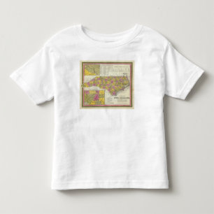 Camiseta Infantil Mapa novo de Nth Carolina