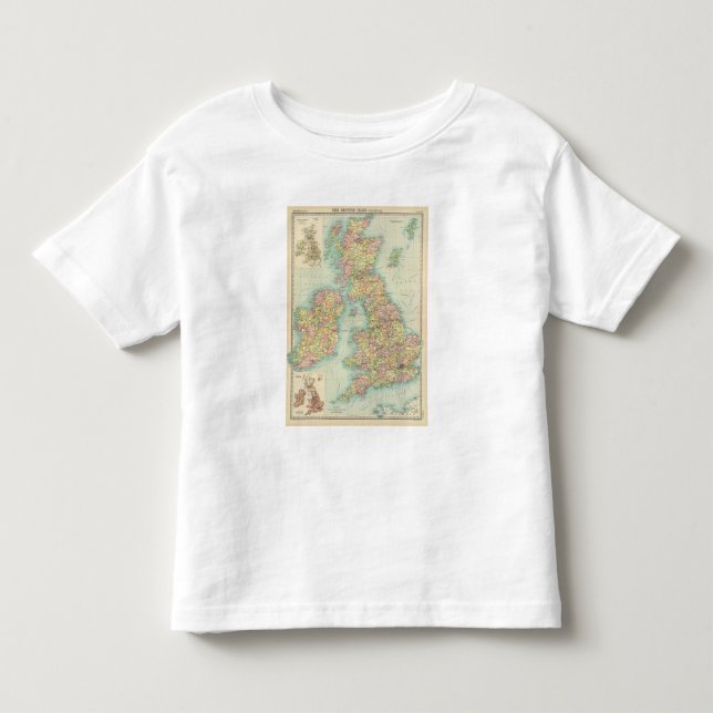 Camiseta Infantil Mapa político das ilhas britânicas (Frente)