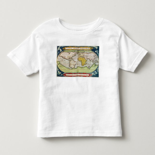 Camiseta Infantil Mapa que faz um mapa do senhor Francis Drake (Frente)