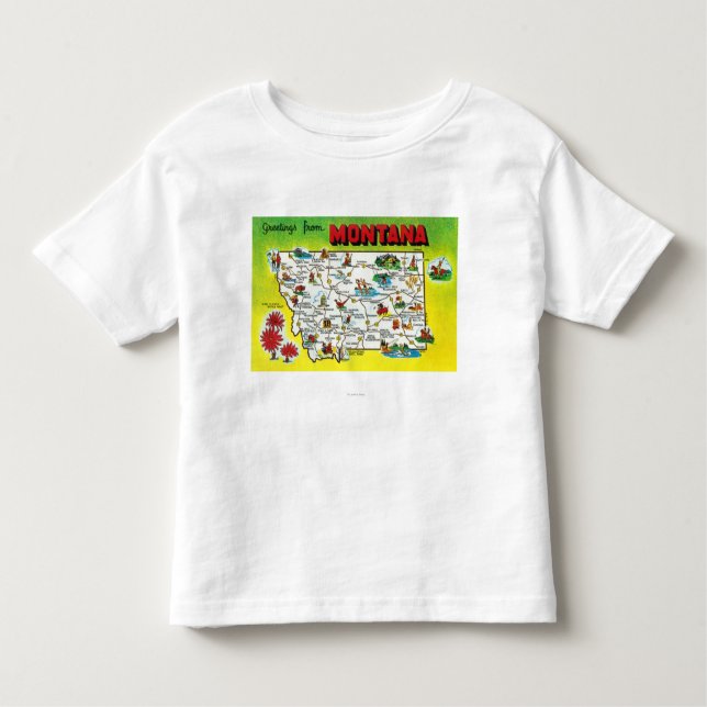 Camiseta Infantil Mapa rodoviário do estado, cumprimentos de (Frente)