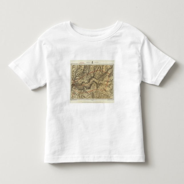 Camiseta Infantil Mapa topográfico do vale de Yosemite (Frente)