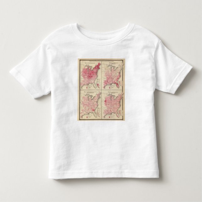 Camiseta Infantil Mapas da vitalidade dos Estados Unidos (Frente)