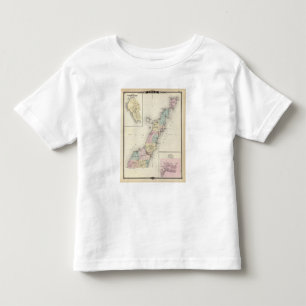 Camiseta Infantil Mapas de Door County, baía do esturjão e de Jenn