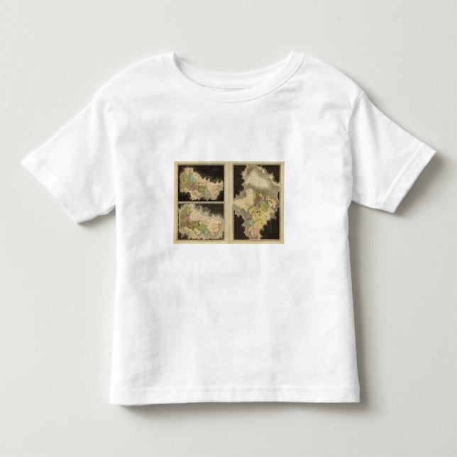 Camiseta Infantil mapas gravados do mundo (Frente)