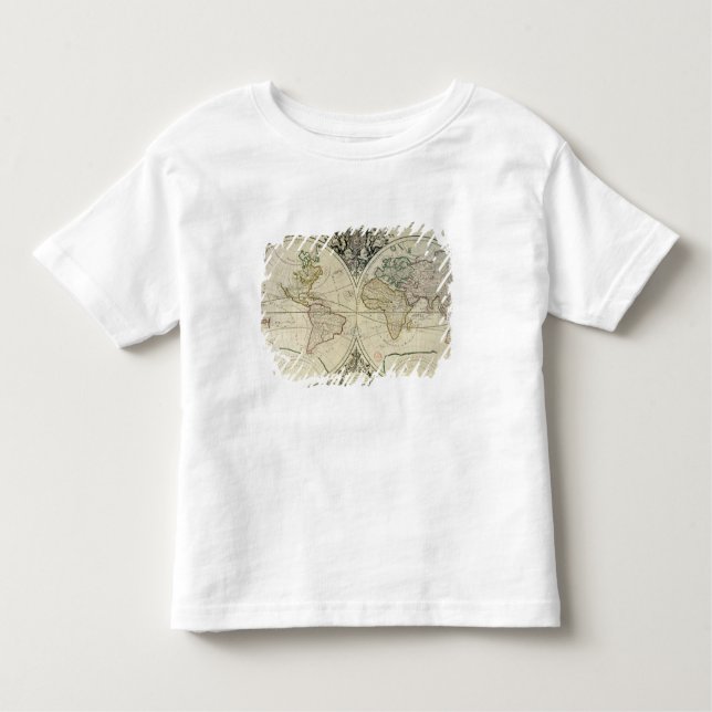 Camiseta Infantil Mappamonde Geo-Hidrográfico (Frente)