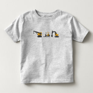 Camiseta Infantil Máquinas De Construção De Equipamentos Pesados Par