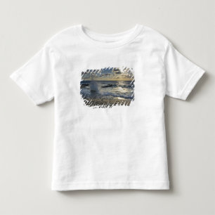 Camiseta Infantil Mar do Caribe, Ilhas Cayman. Ondas batendo