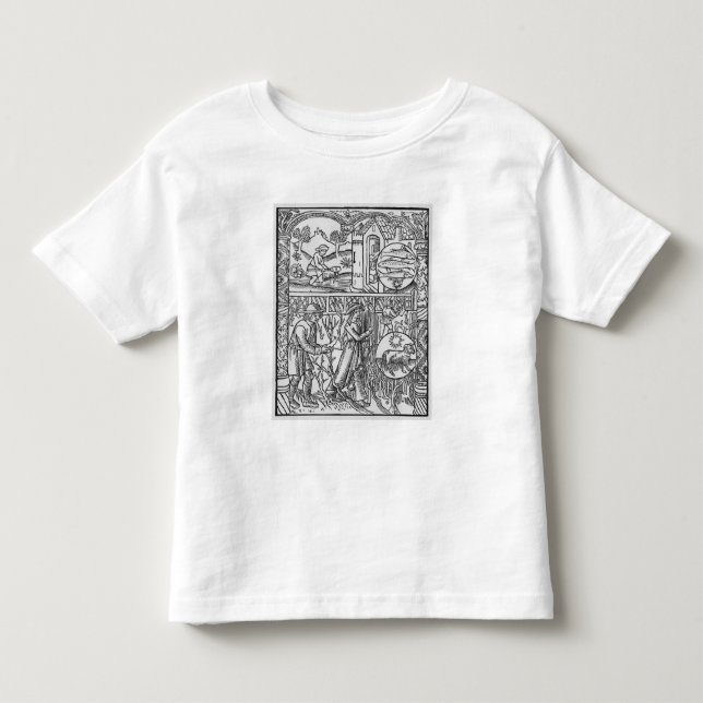 Camiseta Infantil Março, pesca e árvores de poda, peixes (Frente)