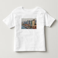 Margem com a silhueta da cidade de Yantai, Shandon