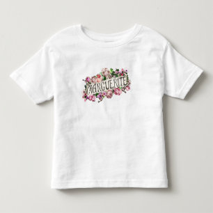 Camiseta Infantil Marguerite Nome Vintage Floral Banner Cute & Girly