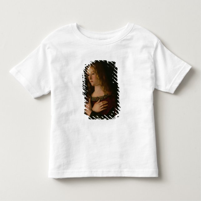 Camiseta Infantil Maria Madalena, detalhe do Virgin e criança w (Frente)