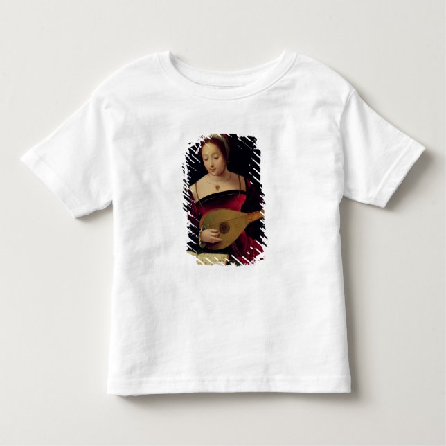 Camiseta Infantil Maria Madalena que joga o alaúde (Frente)