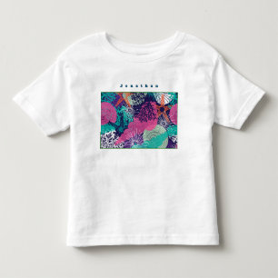 Camiseta Infantil Marinha Colorida Peixes-Fécula do Mar