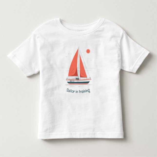 Camiseta Infantil Marinheiro de Cama em Formação em veleiro (Frente)