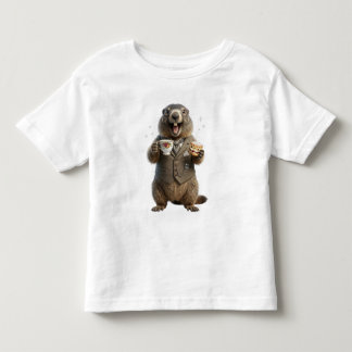 Camiseta Infantil Marmota Bebendo Chá