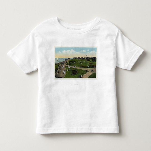 Camiseta Infantil Martha's Vineyard, vista aérea do parque do oceano (Frente)