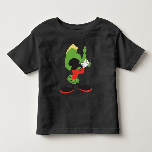 Camiseta Infantil MARVIN, A Silhueta MARTIAN™, com Raygun (Frente)