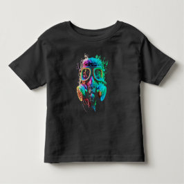 Camiseta Infantil Máscara de Gás Neon: Arte Vibrante Caos