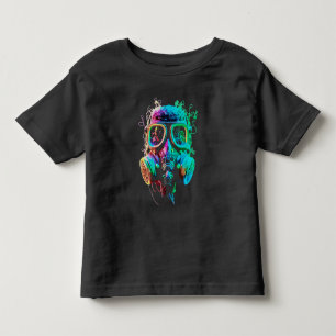 Camiseta Infantil Máscara de Gás Neon: Arte Vibrante Caos