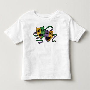 Camiseta Infantil Máscaras Teatrais Festivas de Mardi Gras Felizes e