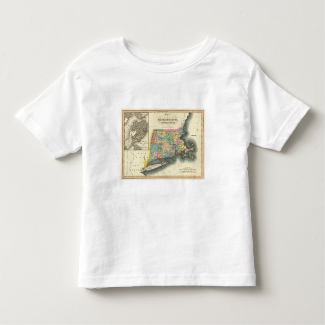 Camiseta Infantil Massachusetts, Connecticut, Rhode - ilha (Frente)