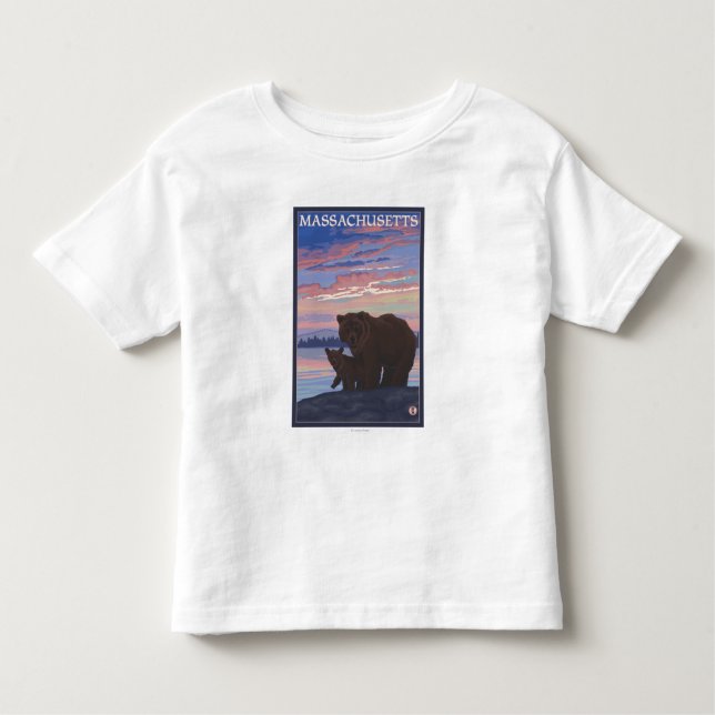 Camiseta Infantil MassachusettsBear e Cub (Frente)