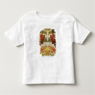 Camiseta Infantil Matéria têxtil com um teste padrão floral de