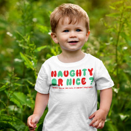 Camiseta Infantil Mau ou Bonzinho Festa de Férias Divertida Natal