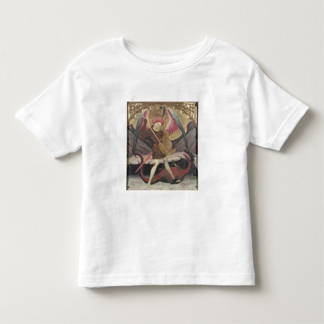 Camiseta Infantil Mau vencendo de St Michael, c.1480 (tempera no pa (Frente)