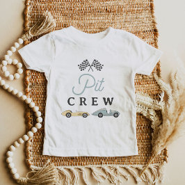 Camiseta Infantil MAVERICK Vintage Blue Race Race Car Pit Creme