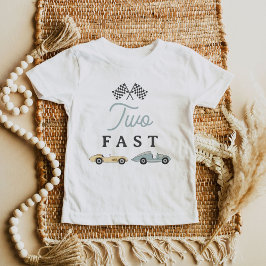 Camiseta Infantil MAVERICK Vintage Blue Race Race Race Car Pit Creme