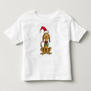 Camiseta Infantil Max o Cão com Chapéu de Papai Noel