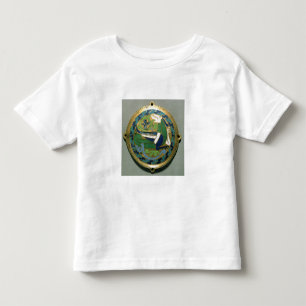 Camiseta Infantil Medalhão que descreve um dragão, francês, de
