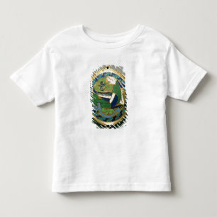 Camiseta Infantil Medalhão que descreve um dragão, francês, de