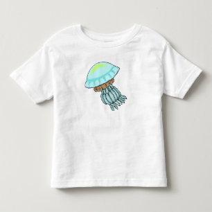 Camiseta Infantil Medusa azuis