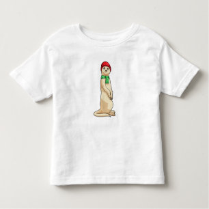 Camiseta Infantil Meerkat com o Chapéu e o Scarf