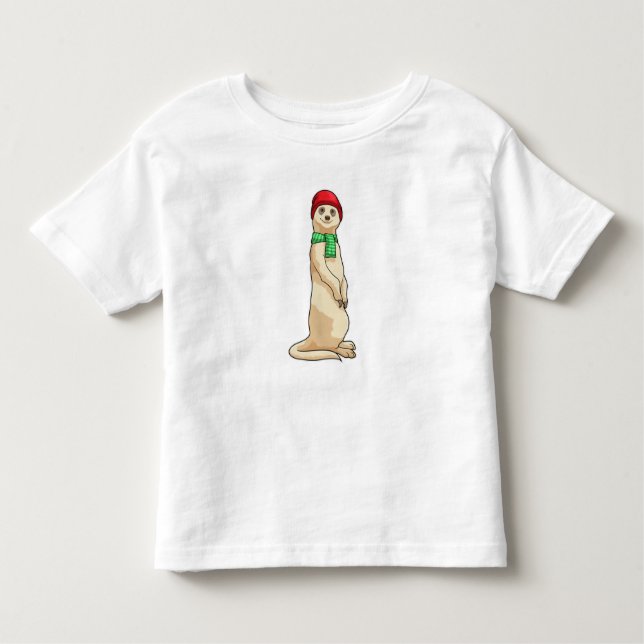 Camiseta Infantil Meerkat com o Chapéu e o Scarf (Frente)