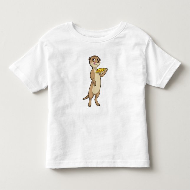Camiseta Infantil Meerkat com Pizza (Frente)