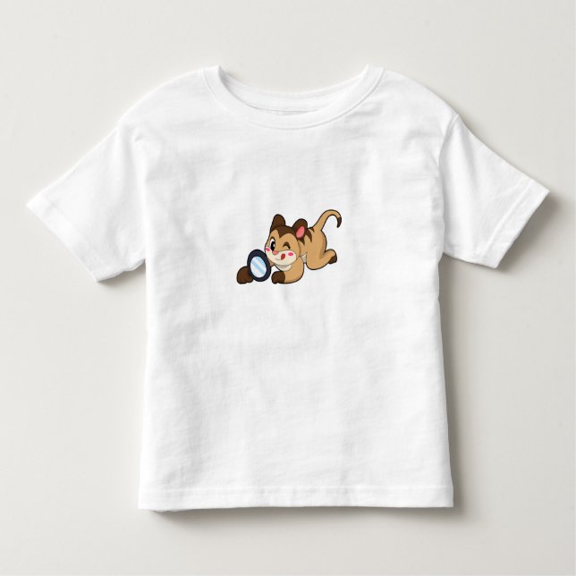 Camiseta Infantil Meerkat com vidro de aumento (Frente)