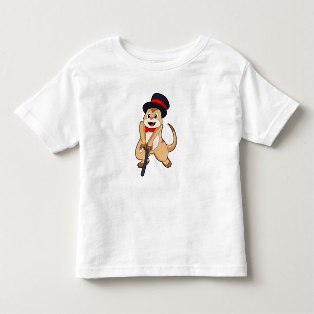 Camiseta Infantil Meerkat como pensionista com bengalê (Frente)