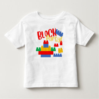 Camiseta Infantil Mega Blok do Partido dos Blocos de Construção Insp