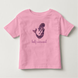Camiseta Infantil Meia Sereia Rosa Púrpura