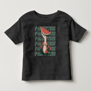 Camiseta Infantil melancia, flores e palestina livre Repetir