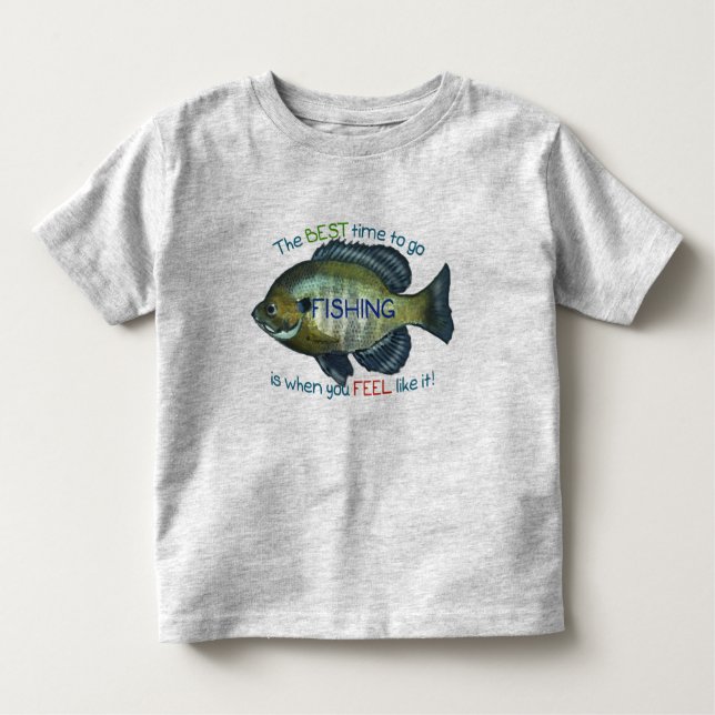 Camiseta Infantil Melhor hora para ir pescar | Kid De Pesca (Frente)