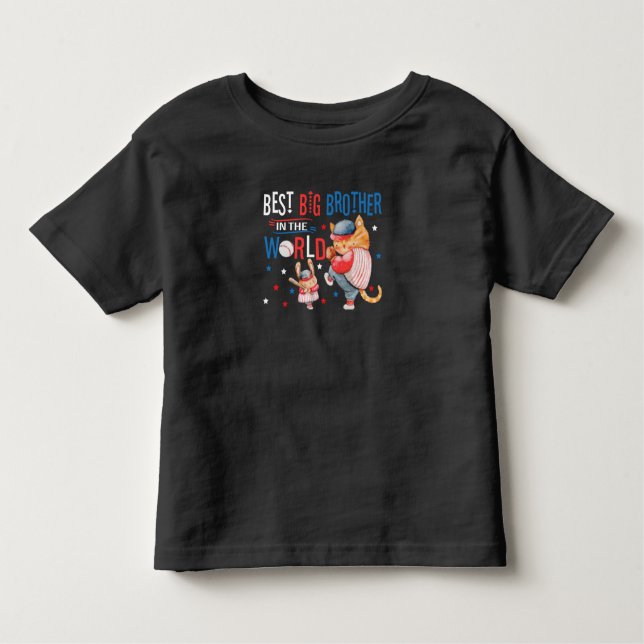 Camiseta Infantil Melhor Irmão Grande do Mundo - Baseball (Frente)